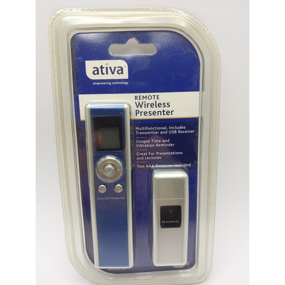New Ativa Remote Wireless USB Laser Presenter - batteries included 852-857